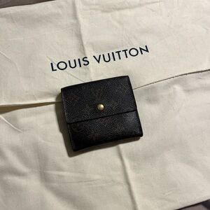 Louis Vuitton Dark Brown Wallet with Gold Button